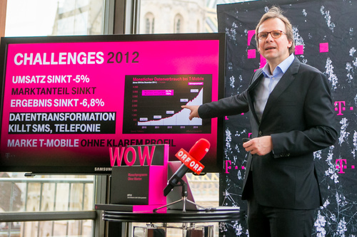 T-Mobile Austria: Jahrespressekonferenz 2014.  FOTO: T-Mobile Austria CEO Andreas Bierwirth bei der Pressekonferenz zur Jahresbilanz 2014 im Wiener Haas-Haus