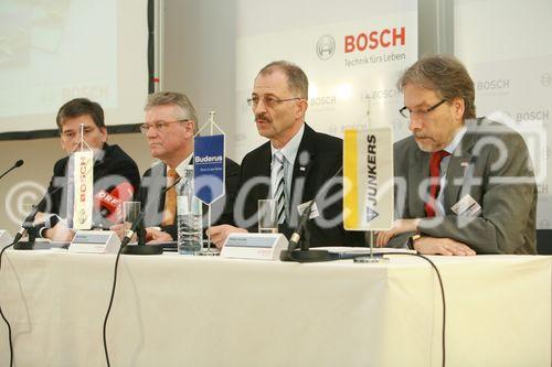 Bosch - Jahrespressekonferenz, Foto: vlnr: Hans Bangert, Bosch Rexroth GmbH, Ernest Fiedler, Robert Bosch AG, Karl Strobel, Robert Bosch AG, Robert Kordik, Robert Bosch AG