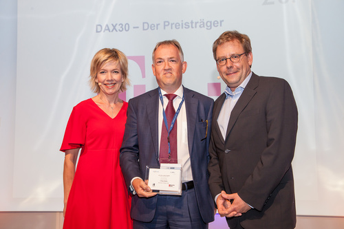 Der GALA-Abend, ausgerichtet von Société Générale, bildete den krönenden Abschluss der zweitägigen DIRK-Konferenz. Im Rahmen dieser Veranstaltung wurde feierlich der Deutsche Investor Relations Preis 2017 verliehen. Gewinner Kategorie Unternehmen DAX30: Deutsche Telekom