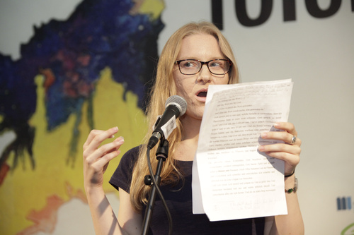 Ein Poetry Slam zum Thema Freiheit markierte den Abschluss der Europäischen Toleranzgespräche 2017 im Kärntner Bergdorf Fresach.Im Bild: Patricia „Trisha“ Radda 