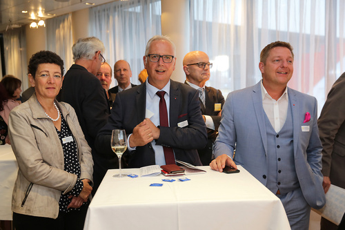 Der Empfang der Europäischen Toleranzgespräche 2018 fand im Holiday Inn Hotel Villach statt. Im Bild: Landtagspräsident Reinhart Rohr und Villachs Bürgermeister Günther Albel.