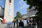 Europäische Toleranzgespräche, Eröffnungstag am 6. Juni 2019 im Kärntner Bergdorf Fresach. Im Bild: Bürgerdialog auf dem Museumsplatz.