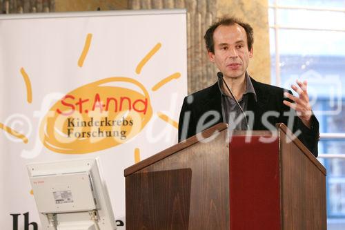 (C) fotodienst/Anna Rauchenberger - Wien, 20.11.2008 - Kinderkrebsforschung verständlich vermittelt: St. Anna  Wissenschafter wollen kreative Jugend fürs Forschen begeistern. FOTO: Univ. Doz. Heinrich Kovar (Wissenschaftlicher Leiter der St. Anna Kinderkrebsforschung)