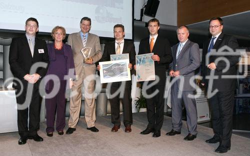(C) fotodienst/Anna Rauchenberger - Wien, 16.10.2008 -  Der 'ebiz egovernment award 2008' zeigt die Möglichkeiten von Informationstechnologie (IT) bei der Neugestaltung von Geschäftsprozessen auf und stellt den Wandel des Wirtschaftens dar, der durch die Digitalisierung eintritt. FOTO: Martin Szelgrad (Moderation), Heidrun Silhavy (Bundesministerin für Frauen und Medien), Preisträger (Projekt: Elektra+, Einreicher: Telekom Austria TA AG, LV RK Salzburg), Christian Rupp (Bundeskanzleramt, Plattform Digitales Österreich)
