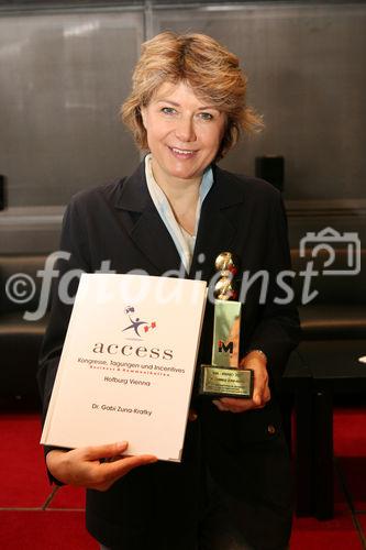 (C) fotodienst/Anna Rauchenberger - Wien, 07.10.2008 - Die I.M.Austria vergibt im Rahmen der access 2008 den IMA-Award 2007, der jedes Jahr eine Persönlichkeit aus Wirtschaft oder Politik für besondere Leistungen in der Österreichischen Messe-, Event- und Kongresswirtschaft auszeichnet. FOTO: Dr. Gabriele Zuna-Kratky (Direktorin des Technischen Museums Wien)