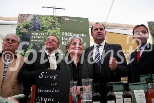 Genußregion Burgenland, Podersdorf 19.9.2008, Landwitrtschaftsminister Josef Pröll, Landesrat Niki Berlakovich, Kräuterregion