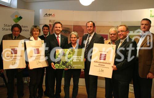 Genußregion Burgenland, Podersdorf 19.9.2008, Landwitrtschaftsminister Josef Pröll, Landesrat Niki Berlakovich, Stephan Mikinovic, Kräuterregion