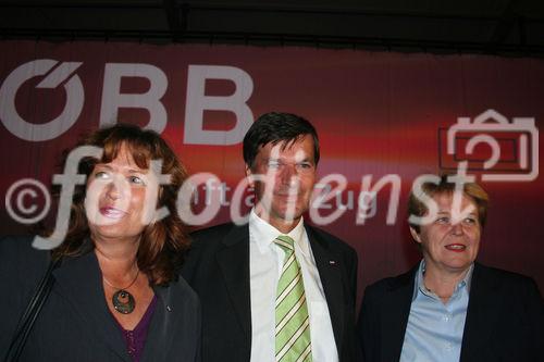 ÖBB, Railjet Rollout, 15.9.2008, Gabriele Lutter ÖBB, Peter Klugar ÖBB, Brigitte Ederer Siemens AG