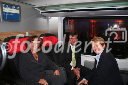 ÖBB, Railjet Rollout, 15.9.2008, Gabriele Lutter ÖBB, Peter Klugar ÖBB, Brigitte Ederer Siemens AG