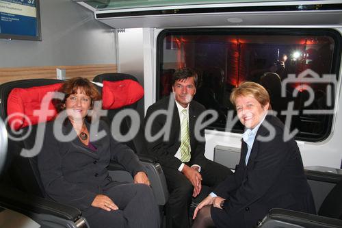 ÖBB, Railjet Rollout, 15.9.2008, Gabriele Lutter ÖBB, Peter Klugar ÖBB, Brigitte Ederer Siemens AG