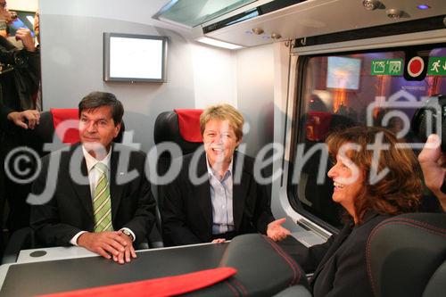 ÖBB, Railjet Rollout, 15.9.2008, Gabriele Lutter ÖBB, Peter Klugar ÖBB, Brigitte Ederer Siemens AG