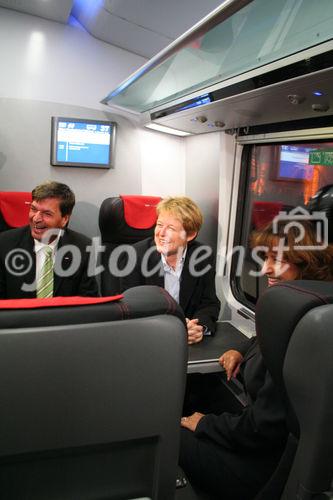 ÖBB, Railjet Rollout, 15.9.2008, Gabriele Lutter ÖBB, Peter Klugar ÖBB, Brigitte Ederer Siemens AG