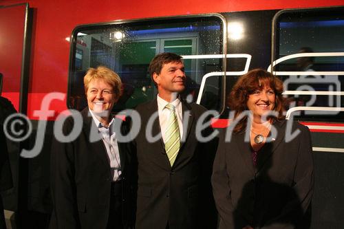 ÖBB, Railjet Rollout, 15.9.2008, Gabriele Lutter ÖBB, Peter Klugar ÖBB, Brigitte Ederer Siemens AG