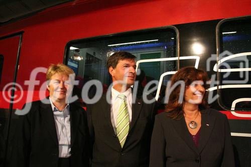 ÖBB, Railjet Rollout, 15.9.2008, Gabriele Lutter ÖBB, Peter Klugar ÖBB, Brigitte Ederer Siemens AG