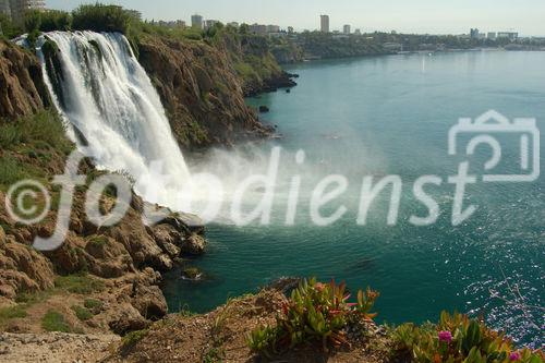 Türkei, Türkische Riviera, Stadt Antalya, Manavgat Wasserfall, Fluss, Meer, Sehenswürdikeit, Turkey, Antalya, City, Turkish Riviera, Manavgat Waterfall, river, ocean, tourist attraction