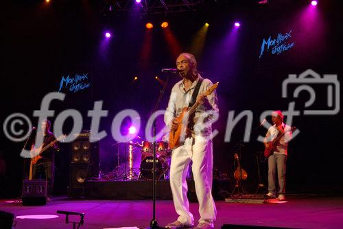 Jilberto Gil, Brasiliens Kulturminister und Musiker, beim Auftritt am Jazz Festival in Montreux, Gilberto Gil, Brasils minister for culture and musician playing at the Montreux Jazz Festival  