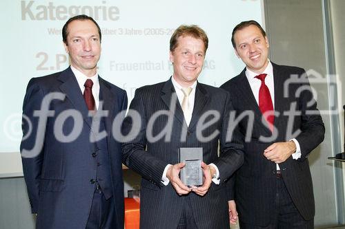 (c) fotodienst/Dan Carabas - Wien 03.07.08 - Shareholder Value Award - FOTO: v.li.: Stephan Klasmann (Chefredakteur Format), Michael Ostermann (Frauenthal Holding AG), Univ. Doz. Dr. Werner Hoffmann (Contrast Management Consulting)