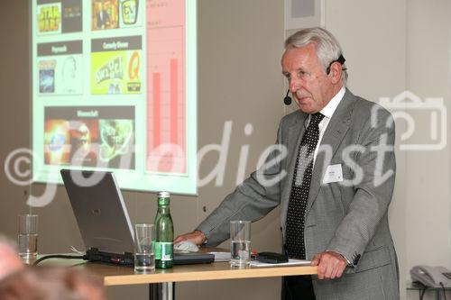 (C) fotodienst/Anna Rauchenberger - Wien, 11.06.2008 - Die GfK Roadshow fand zum Thema 'Stammkunden wandern ab. 
Schicksal oder Versäumnis?' statt. Der Fokus der Marketingaktivitäten liegt heute vermehrt auf Neukundengewinnung statt auf bereits bestehenden Kunden, da hier oft von (lebens)lang andauernder Markenbindung ausgegangen wird. FOTO: Dr. Peter Haller (Geschäftsführer Serviceplan Agenturgruppe)