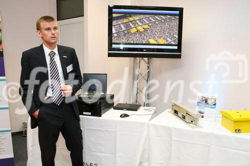 (C) fotodienst/Anna Rauchenberger - Wien, 03.06.2008 - Auf der Hausmesse präsentiert Thales innovative Produkte im Bereich Schiene. Thales ist ein führendes internationales Elektronikunternehmen und Systemhaus mit weltweiten Aktivitäten auf den Märkten Verteidigung, Luft- & Raumfahrt sowie Sicherheit. Thales Österreich hat sich international als Kompetenzzentrum für Eisenbahntechnik einen Namen gemacht.