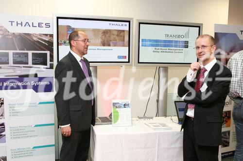 (C) fotodienst/Anna Rauchenberger - Wien, 03.06.2008 - Auf der Hausmesse präsentiert Thales innovative Produkte im Bereich Schiene. Thales ist ein führendes internationales Elektronikunternehmen und Systemhaus mit weltweiten Aktivitäten auf den Märkten Verteidigung, Luft- & Raumfahrt sowie Sicherheit. Thales Österreich hat sich international als Kompetenzzentrum für Eisenbahntechnik einen Namen gemacht.