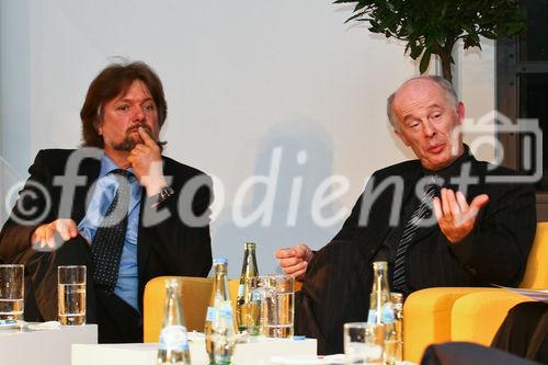 Arved Fuchs (Polarforscher und Umweltschützer); Prof. Jörg Schellnhuber (Potsdam Institut für Klimaforschung). (C)Fotodienst/Jan-Paul Kupser