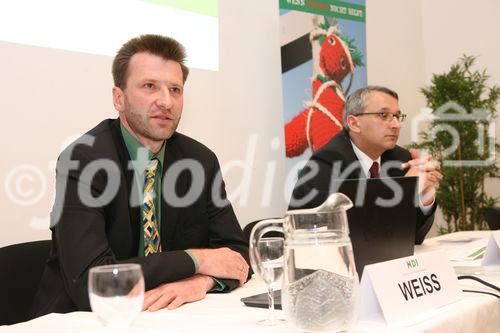 (C) fotodienst/Anna Rauchenberger - Wien 07.04.2008 - HDI bringt Bewegung in Österreichs Versicherungslandschaft. FOTO v.l.: Jens Wohlthat (Aufsichtsratvorsitzender der HDI Hannover Versicherung AG, Wien, Vorstand der HDI-Gerling Industrie Versicherung AG, Hannover und  der HDI-Gerling International Holding AG, Hannover), Günther Weiß (Vorstandsvorsitzender der HDI Hannover Versicherung AG, Wien)