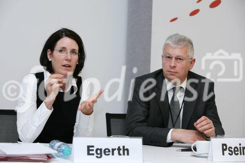 (C) fotodienst/Anna Rauchenberger - Wien 28.03.2008  - Das Jahr 2007 war für die Österreichische Forschungs Förderungs Gesellschaft (FFG) zusätzlich zur starken Ausweitung der Fördertätigkeit auch ein Jahr der Neu-Orientierung. FOTO: Dr. Henrietta Egerth (GF FFG), Dr. Klaus Pseiner (GF FFG)