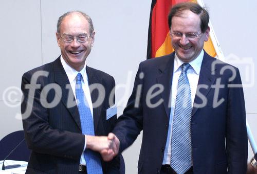 Jean Monet (Präsident Syntec Informatique); Hervé Novelli (Staatssekretär im französischen Wirtschaftsministerium). (C)Fotodienst/Markus Mirschel