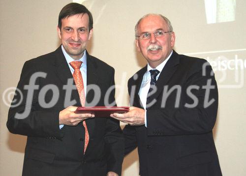 Prof. Dr. Holger Fleischer (Wirtschaftsrecht, Universität Bonn); Prof. Dr.-Ing. Matthias Kleiner (Präsident der Deutschen Forschungsgemeinschaft). (C)Fotodienst/Markus Mirschel