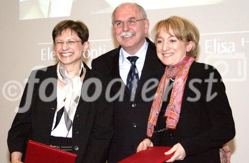 Dr. Elisa Izaurralde (Biochemie, Max-Planck-Institut für Entwicklungsbiologie, Tübingen); Prof. Dr.-Ing. Matthias Kleiner (Präsident der Deutschen Forschungsgemeinschaft); Prof. Dr. Elena Conti (Struckturbiologie, Max-Planck-Institut für Biochemie, Martinsried).
(C)Fotodienst/Markus Mirschel