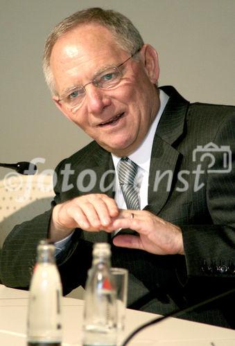 Konzepte der grenzüberschreitenden polizeilichen Zusammenarbeit. FOTO: Wolfgang Schäuble, Innenminister. (C) Fotodienst/Markus Mirschel