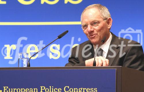 Konzepte der grenzüberschreitenden polizeilichen Zusammenarbeit. FOTO: Wolfgang Schäuble, Innenminister. (C) Fotodienst/Markus Mirschel