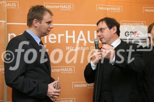 (C) Fotodienst/Anna Rauchenberger - 19.12.2007 - Wien - Der Verein neunerHAUS eröffnet das dritte Wohnhaus für obdachlose Menschen in Wien - Favoriten als Gemeinschaftsprojekt mit der Wohnbauvereinigung für Privatangestellte (WBV-GPA). FOTO: Moderator, Dr. Josef Schmidinger (Vorstandsvorsitzender der s-Bausparkasse)