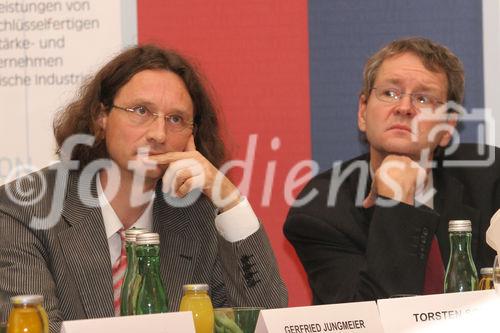 (C) Fotodienst/Anna Rauchenberger - 30.10.2007 - Wien - Presse-Rond-Table zum Thema BIOETHANOL. FOTO v.l.:  DI Dr. techn. Gernfried Jungmeier (Bereichsleiter 'Energiewirtschaft und Energieplanung', Institut für Energieforschung, Joanneum Research, Graz), Dr. Ing. Torsten Schulze (Prokurist, stellv. Bereichsleiter 'Biocommodieties', Vogelbusch GmbH, Wien)