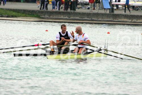 vl. Mahe Drysdal(NZL) Sieger (Mens Single Sculls)und Marcel Hacker Pl.5  