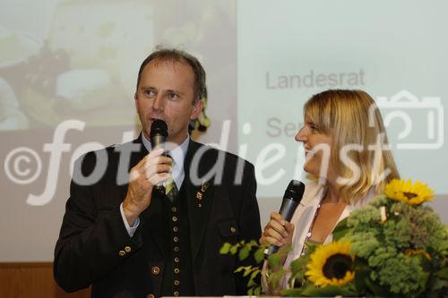 Salzburgs Agrar-Landesrat Sepp Eisl mit Moderatorin Birgit Perl