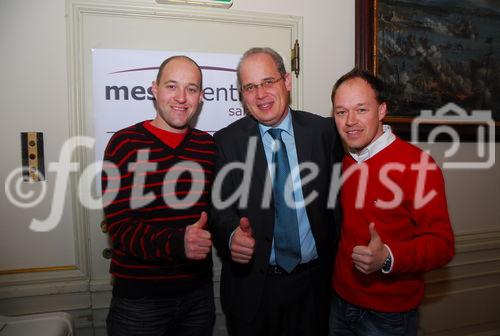 1. Automesse Salzburg - Pressekonferenz im Casino Klessheim
Henrik Häcker GF Messezentrum Salzburg mit Robert + Walter Lechner
www.siebinger.com
                            