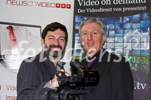 NewsonVideo-Geschäftsführer Martin Wolfram mit pressetext-Chef Franz Temmel