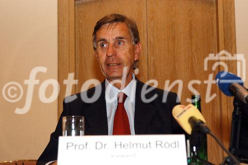 Pressekonferenz vom Verband der Vereine Creditreform e.V. in Düsseldorf zum Schwerpunkt Insolvenzen, Neugründungen und Löschungen des 1. Halbjahres 2006. Professor Dr. Helmut Rödel