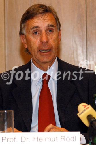 Pressekonferenz vom Verband der Vereine Creditreform e.V. in Düsseldorf zum Schwerpunkt Insolvenzen, Neugründungen und Löschungen des 1. Halbjahres 2006. Professor Dr. Helmut Rödel