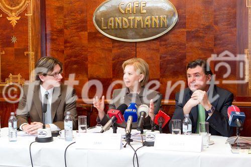 (C)fotodienst/Anna Rauchenberger Wien, 13.12.2010  - Das heimische Bildungsniveau wird für die Wirtschaft immer mehr zum Problem. Experten fordern eine grundlegende Bildungsreform. FOTO v.l.: Pressesprecher, Brigitte Jank, Präsidentin der Wirtschaftskammer Wien, Andreas Salcher, Bildungsexperte