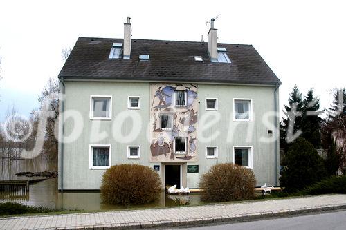 (C) fotodienst/Walter Vymyslicky - Angern 05.04.2006 - FOTO.: Auch dieses Haus wurde vom Hochwasser nicht verschont.