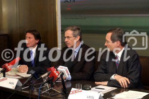 Pressekonferenz in der WKO: Der Außenhandel Östereichs - mit Präsident Dr. Leitl, Prof. Dr. Koren und Prof. Dr. Hackl