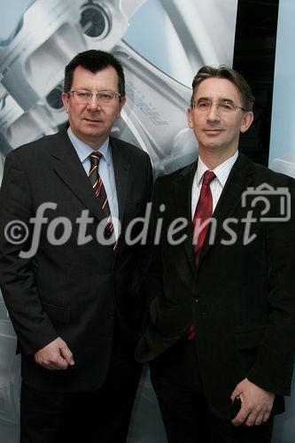 Pankl Racing Systems AG präsentierte heute die erfolgreiche Bilanz des Geschäftsjahres 2004/05. Bild v.l.: Dr. Ernst G. Wustinger (CEO Pankl Racing Systems AG) und Mag. Wolfgang Plasser (CFO Pankl Racing Systems AG). Foto: Anna Rauchenberger, 09.01.2006