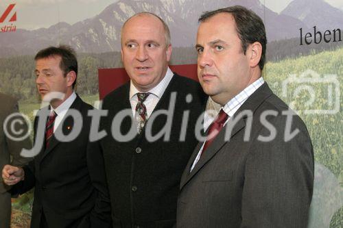 Pressekonferenz: Genussregion Österreich Burgenland, Niki Berlakovich, Walter Sattler, BM Josef Pröll