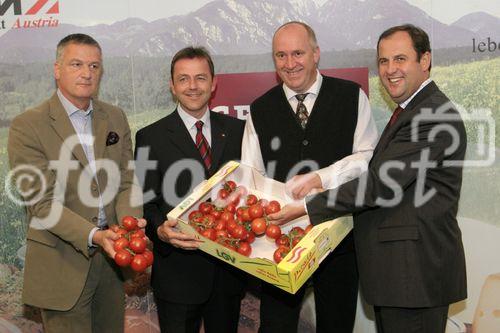 Pressekonferenz: Genussregion Österreich Burgenland, Stephan Mikinovic, Niki Berlakovich, Walter Sattler, BM Josef Pröll