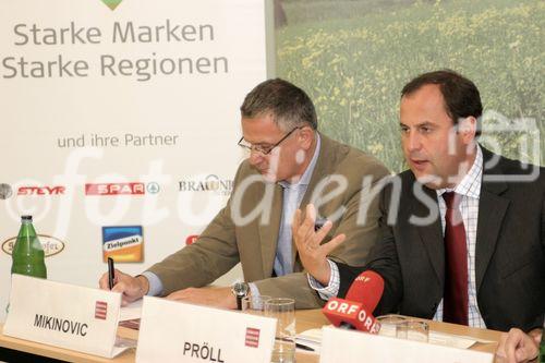 Pressekonferenz: Genussregion Österreich Burgenland, Stephan Mikinovic, BM Josef Pröll