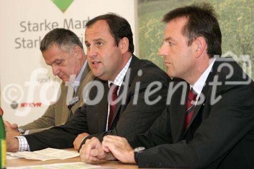 Pressekonferenz: Genussregion Österreich Burgenland, Stephan Mikinovic, BM Josef Pröll, Niki Berlakovich