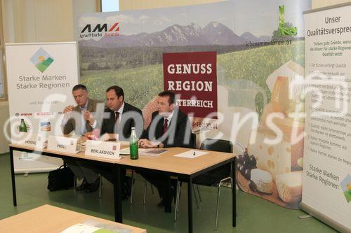 Pressekonferenz: Genussregion Österreich Burgenland, Stephan Mikinovic, BM Josef Pröll, Niki Berlakovich