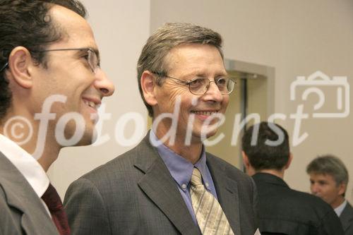 European Space Policy Institute: Jean Jacques Favier (CNES, France, rechts) mit Jérome Segal (Embassy of France in Austria)